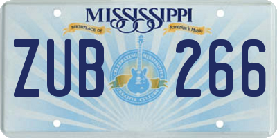 MS license plate ZUB266