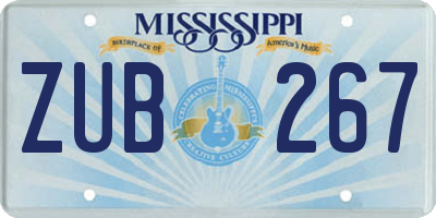 MS license plate ZUB267