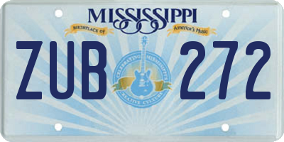 MS license plate ZUB272