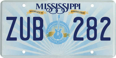 MS license plate ZUB282