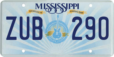 MS license plate ZUB290