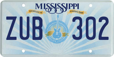 MS license plate ZUB302