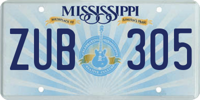 MS license plate ZUB305