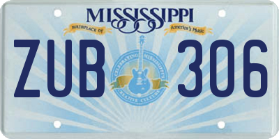 MS license plate ZUB306
