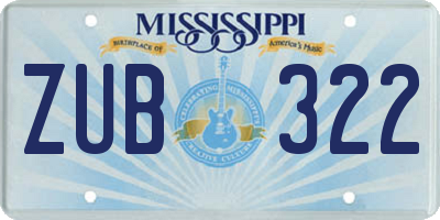 MS license plate ZUB322