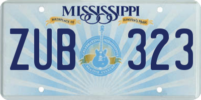 MS license plate ZUB323