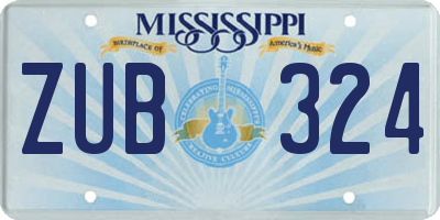 MS license plate ZUB324