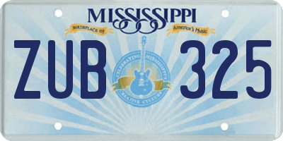 MS license plate ZUB325