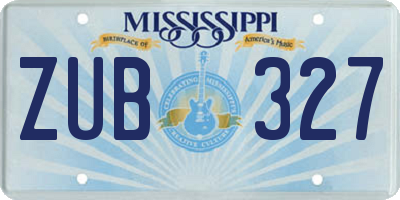 MS license plate ZUB327