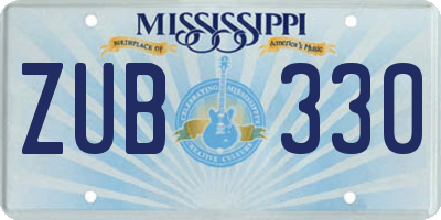 MS license plate ZUB330