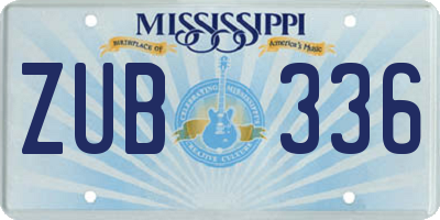 MS license plate ZUB336