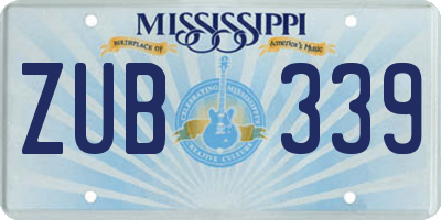 MS license plate ZUB339