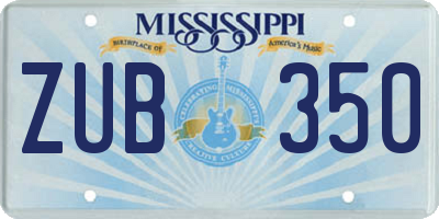MS license plate ZUB350