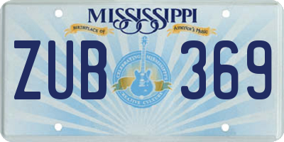 MS license plate ZUB369