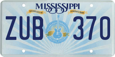 MS license plate ZUB370