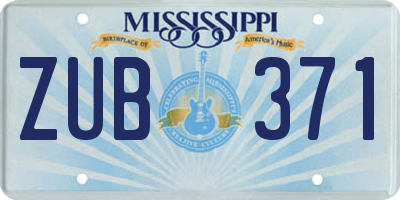 MS license plate ZUB371