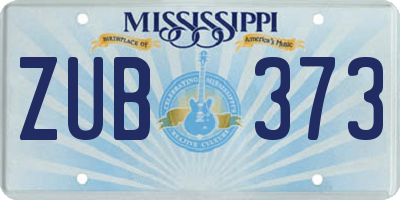 MS license plate ZUB373