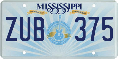 MS license plate ZUB375