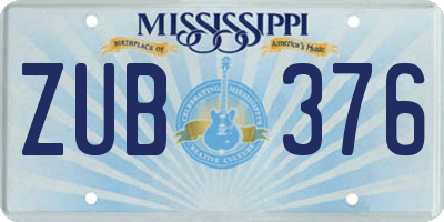 MS license plate ZUB376