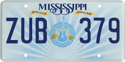 MS license plate ZUB379