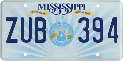 MS license plate ZUB394