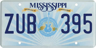 MS license plate ZUB395
