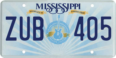 MS license plate ZUB405