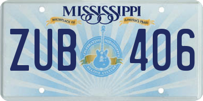 MS license plate ZUB406