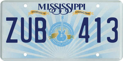 MS license plate ZUB413