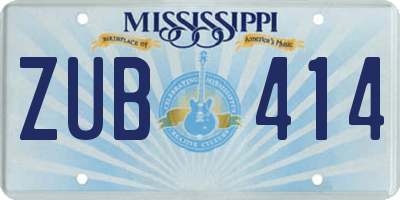 MS license plate ZUB414