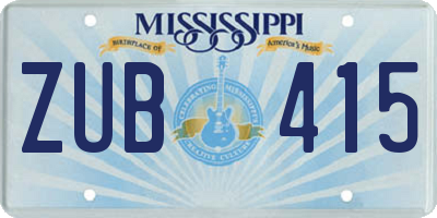 MS license plate ZUB415