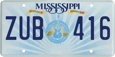 MS license plate ZUB416