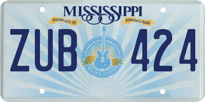 MS license plate ZUB424