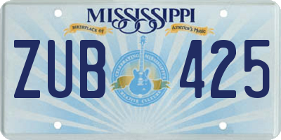 MS license plate ZUB425