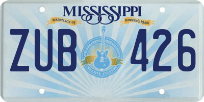 MS license plate ZUB426