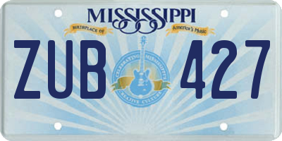 MS license plate ZUB427