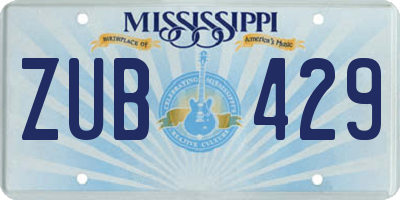 MS license plate ZUB429