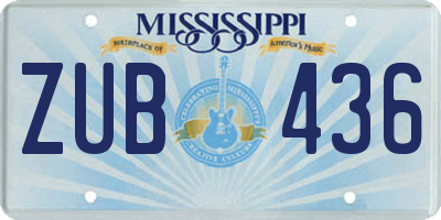 MS license plate ZUB436