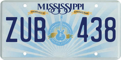MS license plate ZUB438
