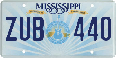 MS license plate ZUB440