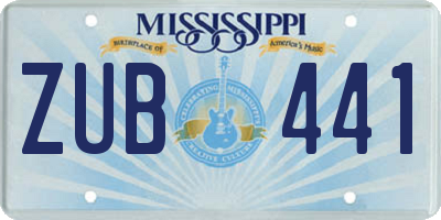 MS license plate ZUB441