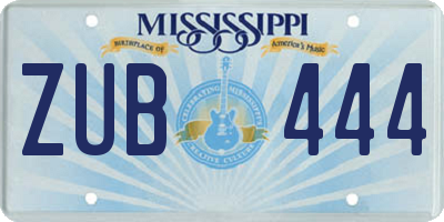 MS license plate ZUB444