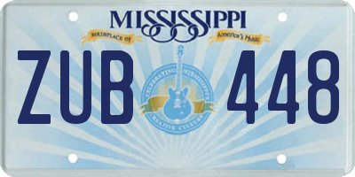 MS license plate ZUB448