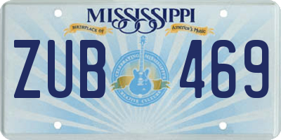 MS license plate ZUB469