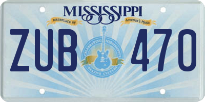 MS license plate ZUB470