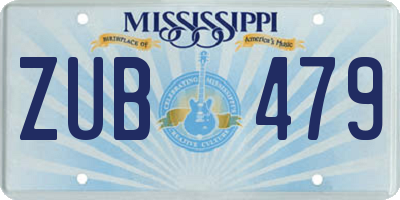 MS license plate ZUB479