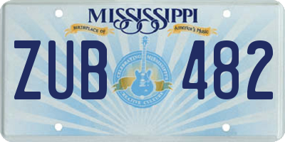 MS license plate ZUB482