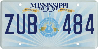 MS license plate ZUB484