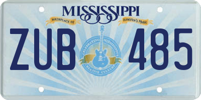 MS license plate ZUB485