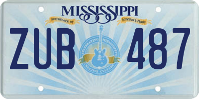 MS license plate ZUB487